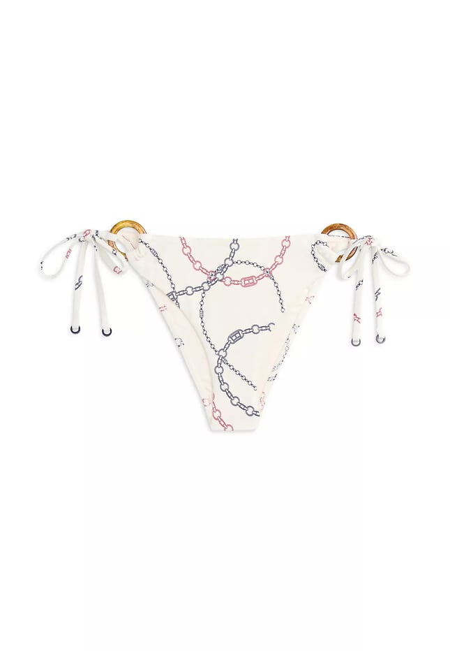 Tommy Hilfiger Kadın Desenli Halka Detaylı Beyaz Bikini Altı UW0UW06395-0K8