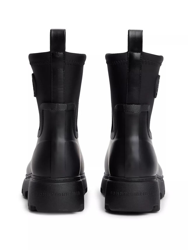 Tommy Hilfiger Kadın İçi Sıcak Astarlı Kauçuk Tırtıklı Tabanlı TH Monogramlı Siyah Bot & Bootie FW0FW09544-BDS