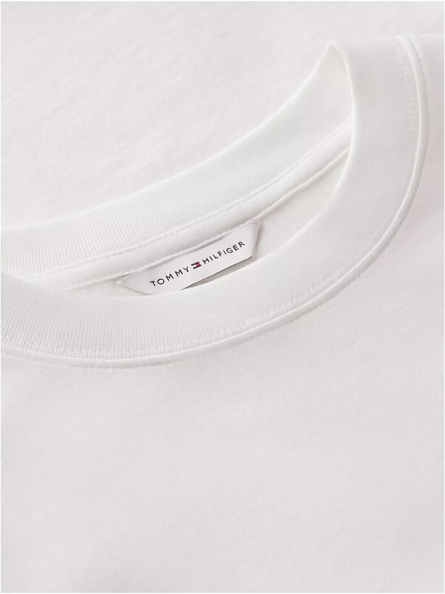 Tommy Hilfiger Kadın Kısa Kol Bisiklet Yaka Regular Fit Beyaz T-Shirt WW0WW52360-YBL