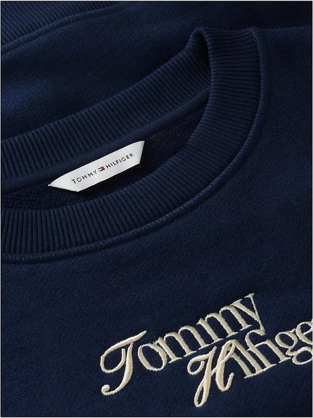 Tommy Hilfiger Kadın Regular Fit Bisiklet Yaka Uzun Kollu Lacivert Sweatshirt WW0WW51598-C1G