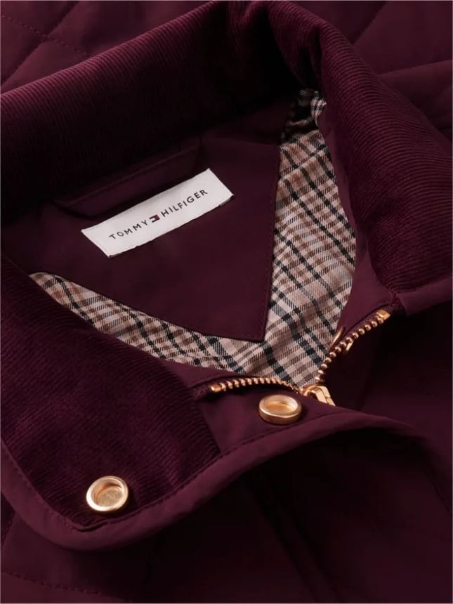 Tommy Hilfiger Kadın Regular Fit Kapüşonlu Yaka Uzun Kollu Bordo Ceket WW0WW51512-XIH