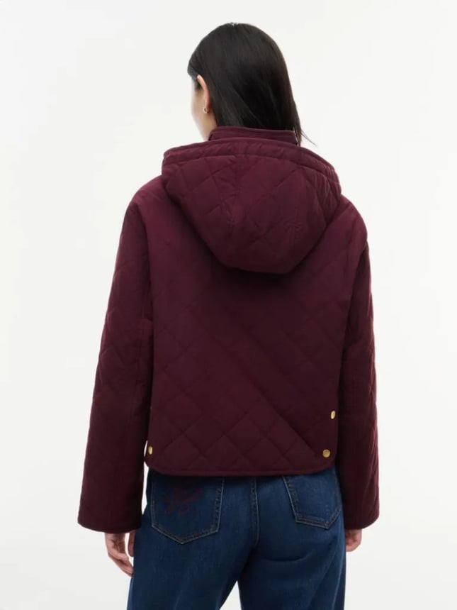 Tommy Hilfiger Kadın Regular Fit Kapüşonlu Yaka Uzun Kollu Bordo Ceket WW0WW51512-XIH