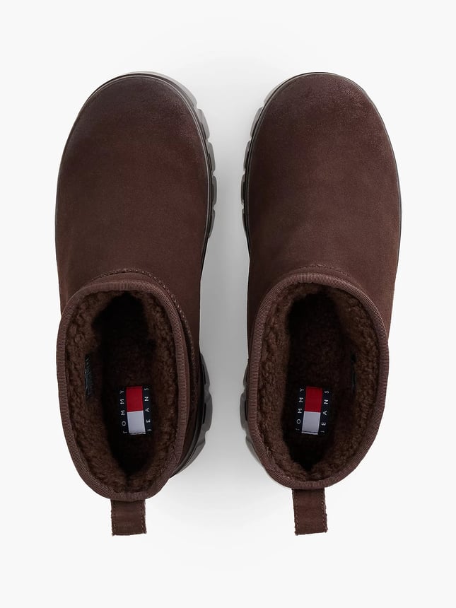 Tommy Hilfiger Kadın Süet Yüzey İçi Sıcak Astarlı Platform Tabanlı Logo Plakalı Kahverengi Bot & Bootie EN0EN03158-GT3