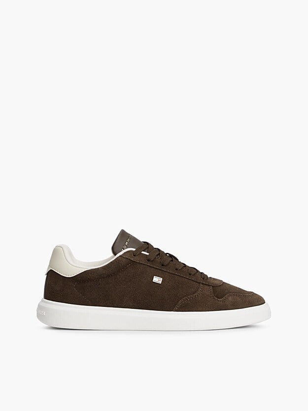 Tommy Hilfiger Kadın Süet Yüzey Hafif Tabanlı Logolu Kahverengi Sneaker FW0FW09593-0HJ