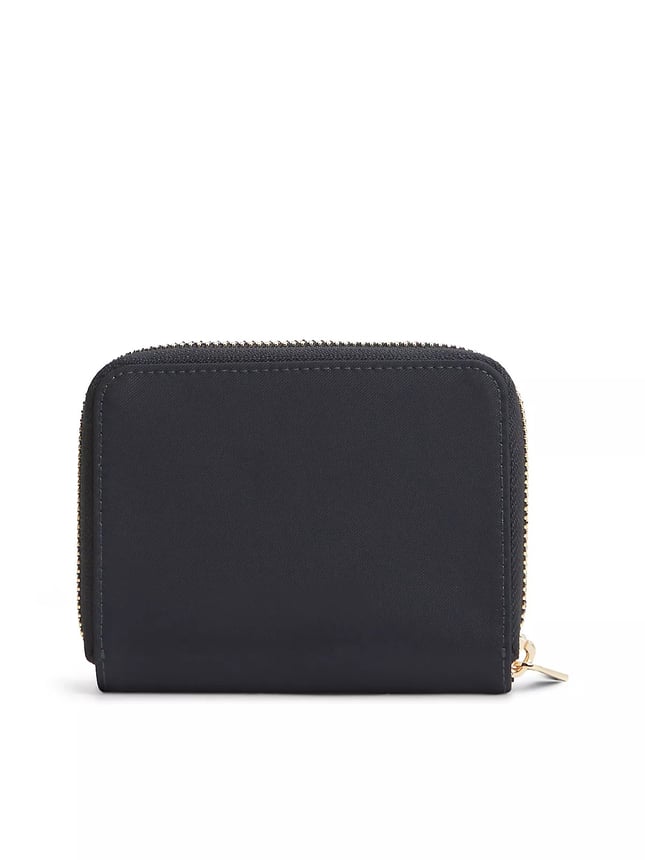 Tommy Hilfiger Kadın TH Monogram Logolu Banknot ve Kart Bölmeli Fermuarlı Lacivert Cüzdan AW0AW18991-DW6