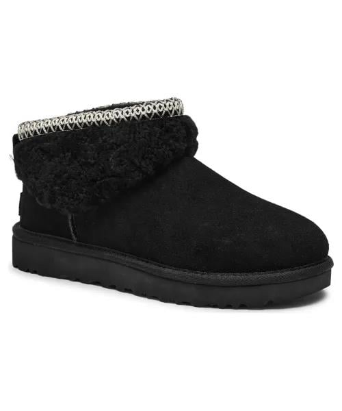 UGG UGG Kadın Bileği Kürk Şık Detaylı Yüksek Taban Siyah Bot & Bootie 1158263-BLACK
