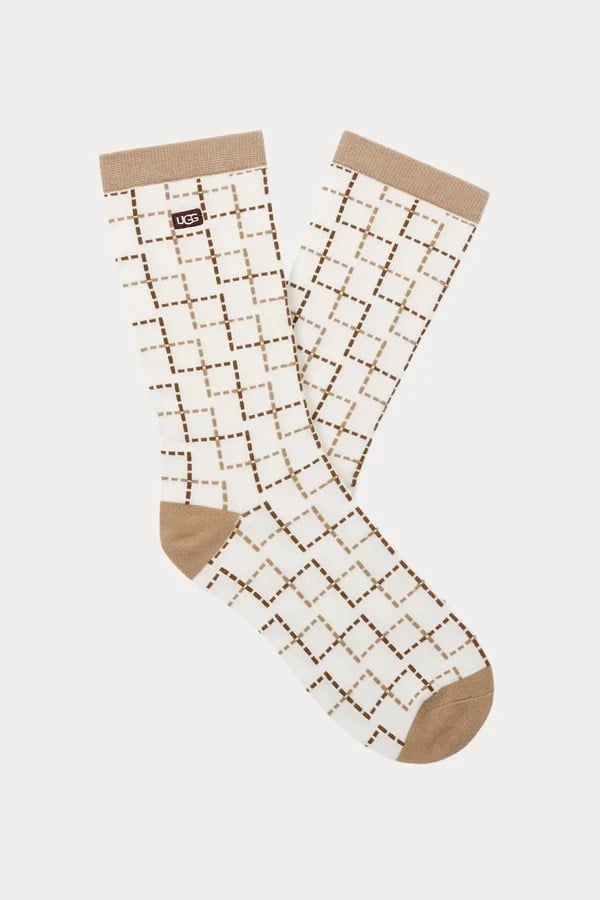 UGG Kadın Birbirinden Farklı Desenli Üçlü Paket Bej Çorap 1181414-CCBT