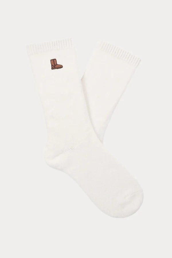 UGG Kadın Birbirinden Farklı Desenli Üçlü Paket Bej Çorap 1181414-CCBT