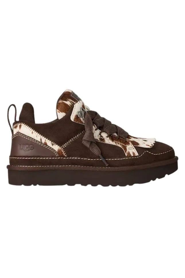 UGG Kadın Desenli Ortopedik EVA Tabanlı Yün ve Süet Karışımlı Kahverengi Sneaker 1180311-BURNTCEDAR
