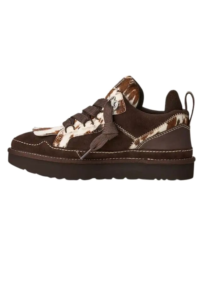 UGG Kadın Desenli Ortopedik EVA Tabanlı Yün ve Süet Karışımlı Kahverengi Sneaker 1180311-BURNTCEDAR