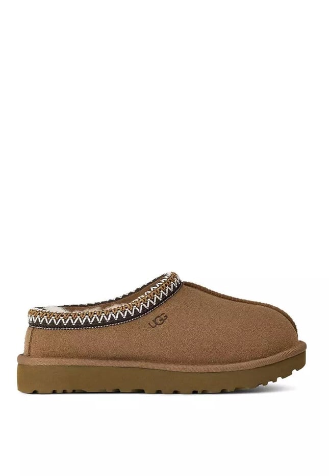UGG UGG Kadın İşleme Bilek Detaylı İçi Kürklü Süet Taba Terlik 1174470-CHESTNUT