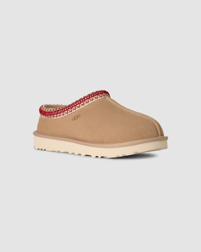 UGG Kadın İşleme Bilek Detaylı İçi Kürklü Süet Kum Terlik 1174470-SND/DCHRY