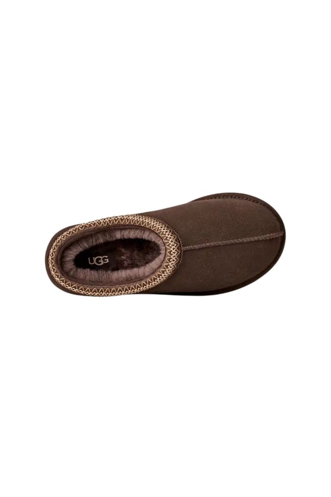 UGG Kadın İşleme Bilek Detaylı İçi Kürklü Süet Kahverengi Terlik 1174470-DUSTDCCA