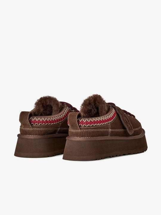 UGG Kadın Süet Dış Yüzeyli İçi Yünlü Bileği İşleme Desenli Platform Eva Tabanlı Koyu Kahve Bot & Bootie 1180361-BURNTCEDAR