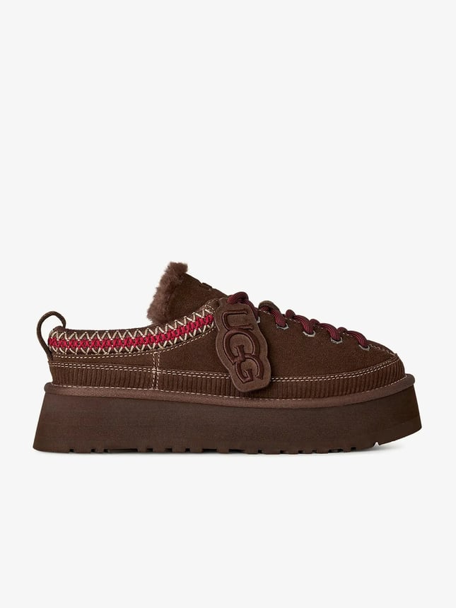 UGG UGG Kadın Süet Dış Yüzeyli İçi Yünlü Bileği İşleme Desenli Platform Eva Tabanlı Koyu Kahve Bot & Bootie 1180361-BURNTCEDAR