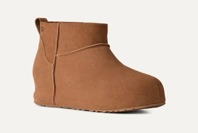 UGG Kadın Süet Yüzey Koyun Postu Astarlı Arka Çekme Kulplu Süet Kaplı Platform Tabanlı Taba Bot & Bootie 1180412-CHESTNUT