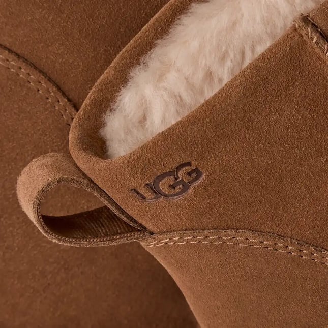 UGG Kadın Süet Yüzey Koyun Postu Astarlı Arka Çekme Kulplu Süet Kaplı Platform Tabanlı Taba Bot & Bootie 1180412-CHESTNUT