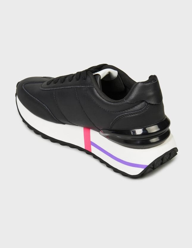 Versace Kadın Marka Logolu Rahat Taban Bağıcıklı Siyah Sneaker 75VA3SH1ZP346-899