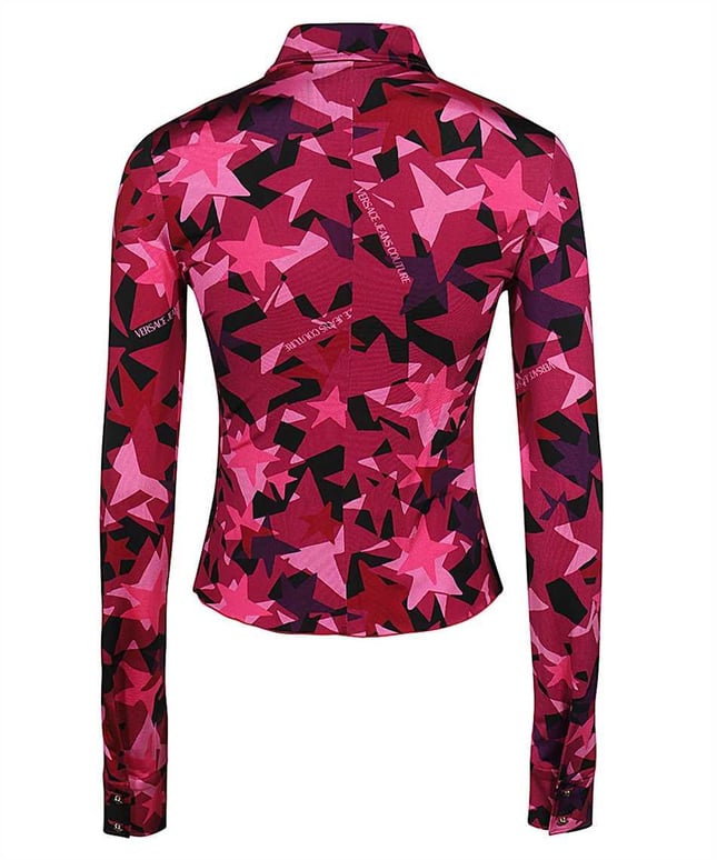 Versace Kadın Marka Logolu Uzun Kollu Slim Fit Pembe Gömlek 75HAL213 JS213-455