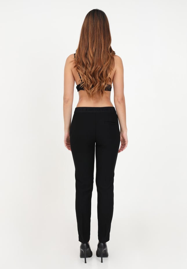 Versace Kadın Normal Belli Dar Kesim Düz Paça Siyah Pantolon 75HAA112N0230-899