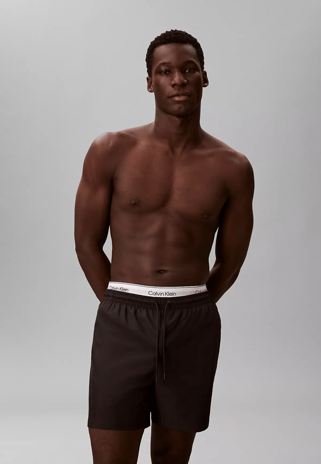 Calvin Klein Calvin Klein Erkek Normal Kesim Hızlı Kuruyan Kumaşlı Siyah Deniz Şortu LV00N61023-UB1