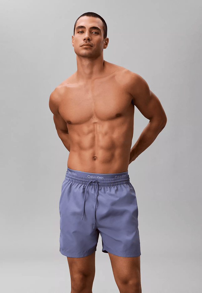 Calvin Klein Calvin Klein Erkek Normal Kesim Hızlı Kuruyan Kumaşlı Lila Deniz Şortu LV00N61023-44J