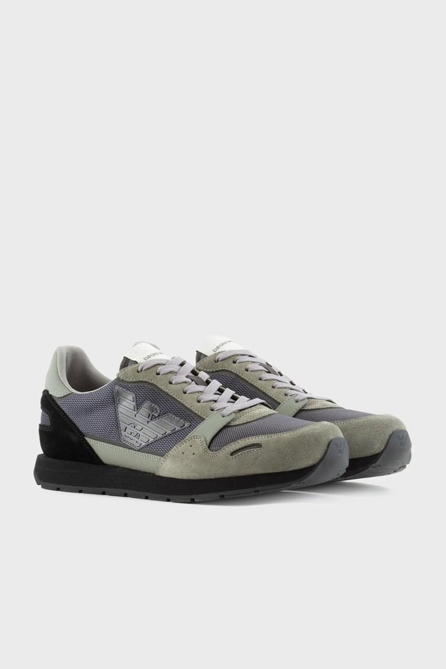 Emporio Armani Emporıo Armani Erkek Logolu Normal Kalıp Bağcıklı Günlük Gri Sneaker X4X537 XN730-T084