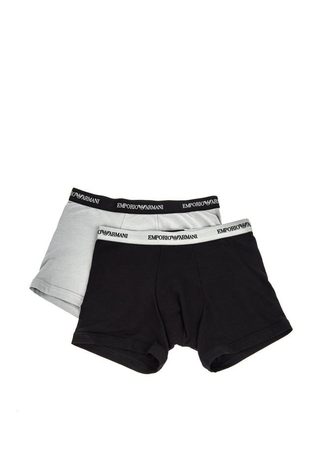 Emporio Armani Emporıo Body Erkek Marka Logolu Beli Lastikli Siyah-Gri Boxer CC717 111268-320