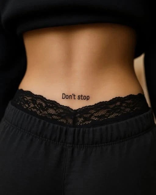 Don't Stop Yazılı 1 Ay Kalıcı Dövme – Minimalist İngilizce Yazı Tasarımlı Dövme