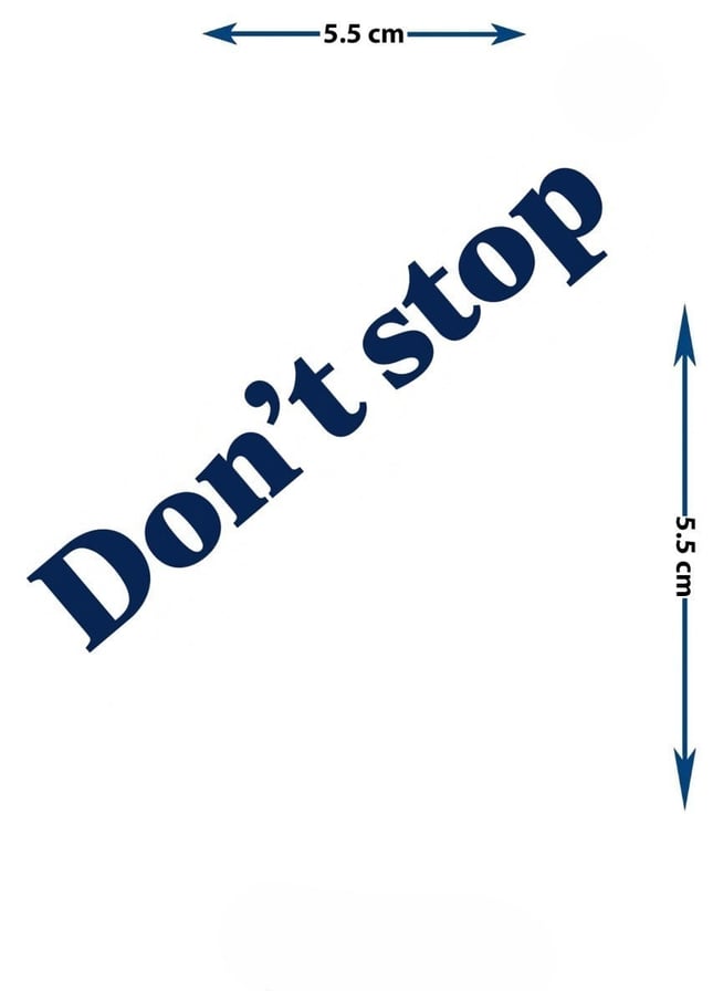 Don't Stop Yazılı 1 Ay Kalıcı Dövme – Minimalist İngilizce Yazı Tasarımlı Dövme
