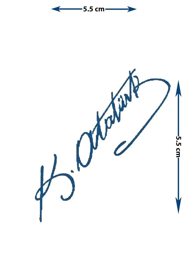 K. Atatürk İmzası Yarı Kalıcı Dövme / 1 Ay Kalıcı - Kemal Atatürk İmzalı Minimalist Geçici Bilek Dövmesi
