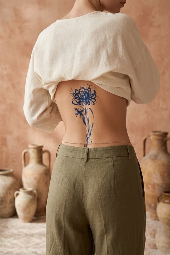 Lotus & Kelebek Yarı Kalıcı Dövme