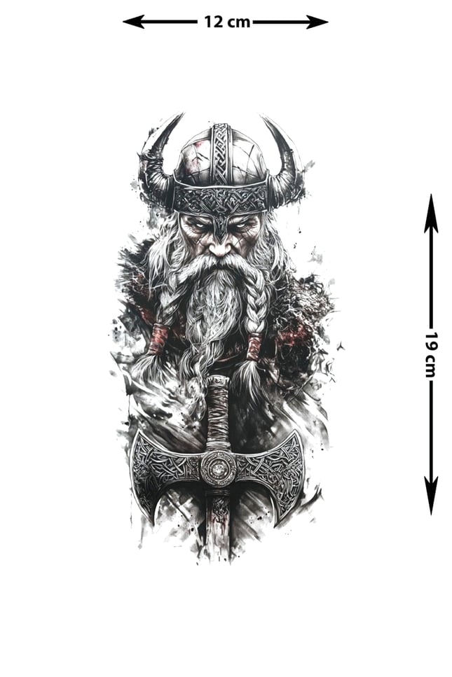 Viking taç balta Geçici Dövme 