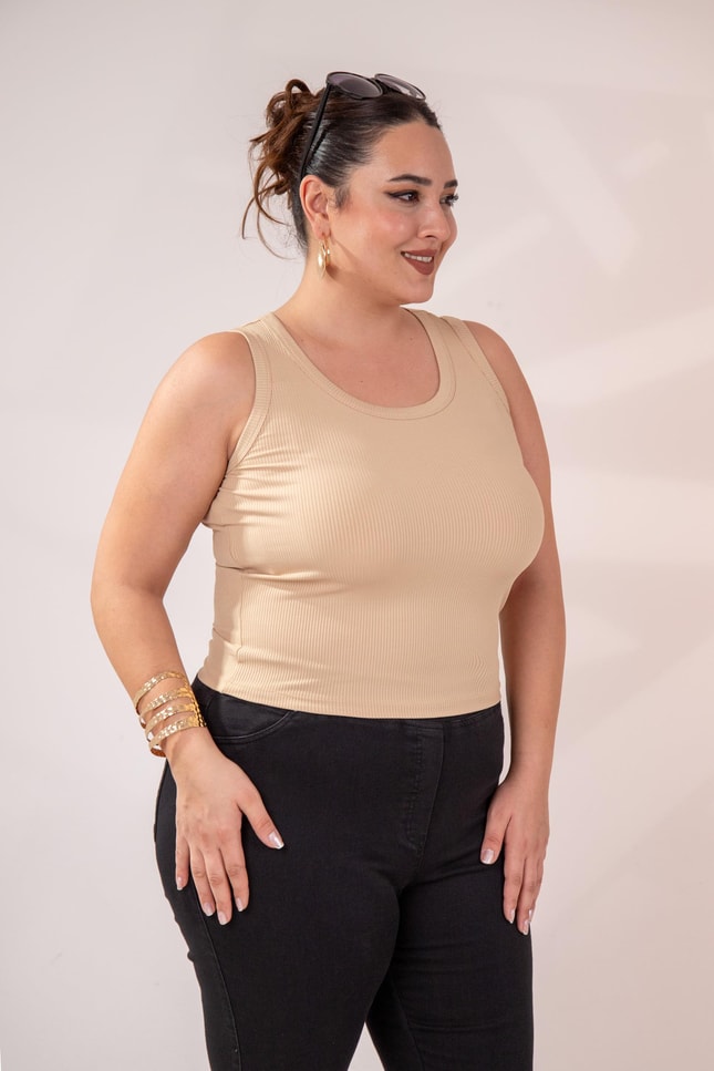 Büyük Beden 1111080 Bluz  Bej