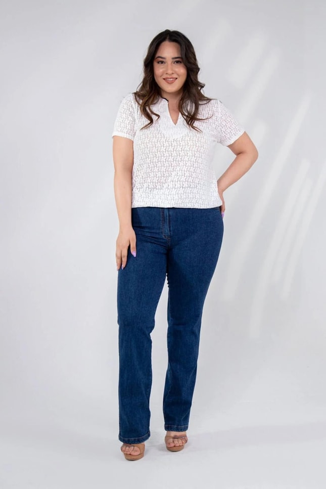 Büyük Beden 112067 Denim  Pantolon  Mavi