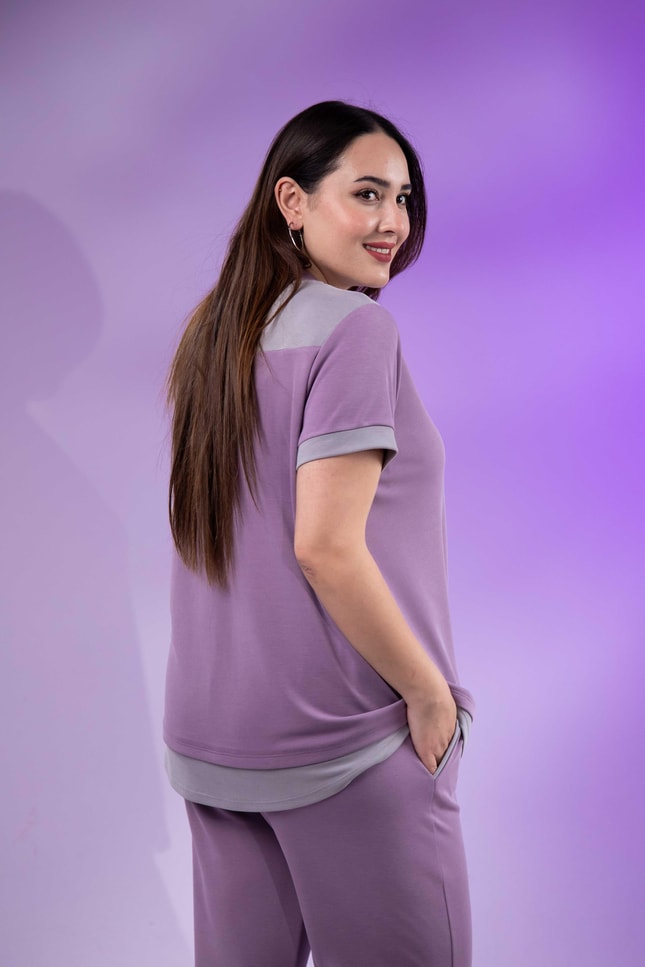Büyük Beden 1122512 Garnili 2'li Takım  Lila