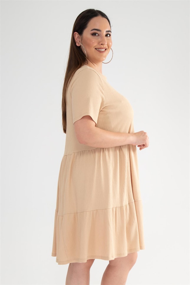 Büyük Beden 112329 Elbise Camel