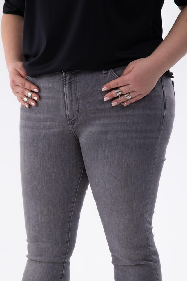 Büyük Beden 210100 Denim Apntolon  Gri