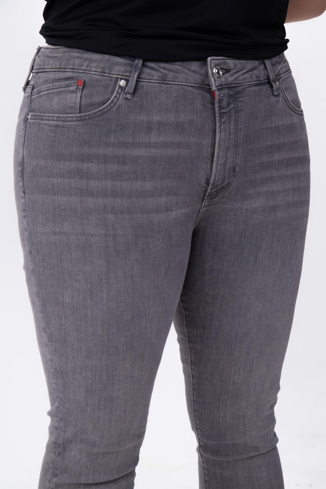 Büyük Beden 210100 Denim Apntolon  Gri