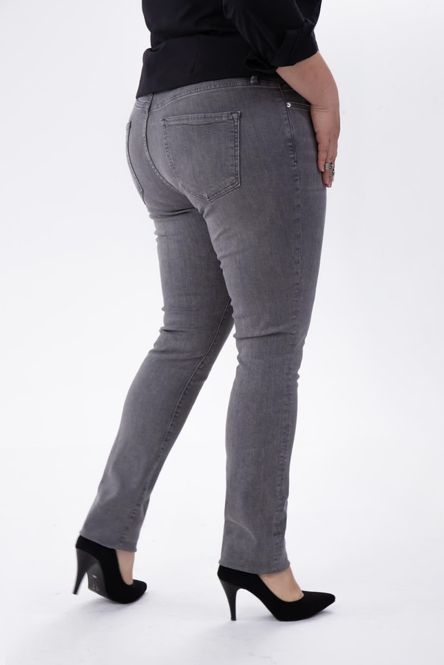 Büyük Beden 210100 Denim Apntolon  Gri