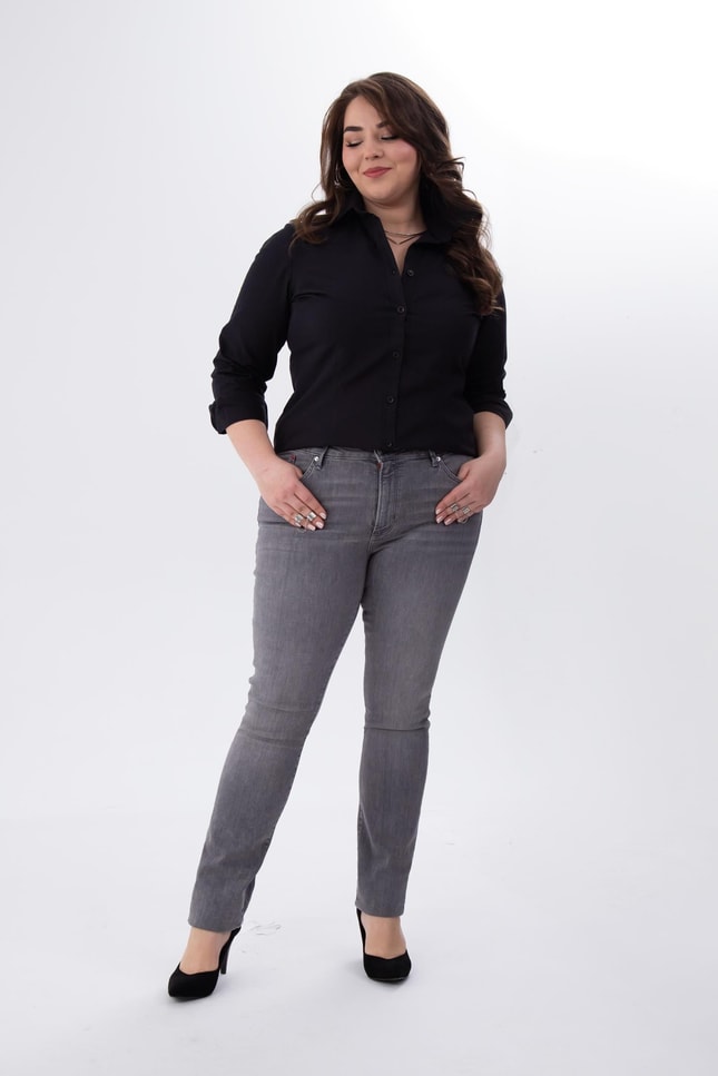 Büyük Beden 210100 Denim Apntolon  Gri