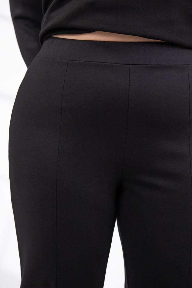 Büyük Beden 3330769 Paça Yırtmaçlı Pantolon Siyah