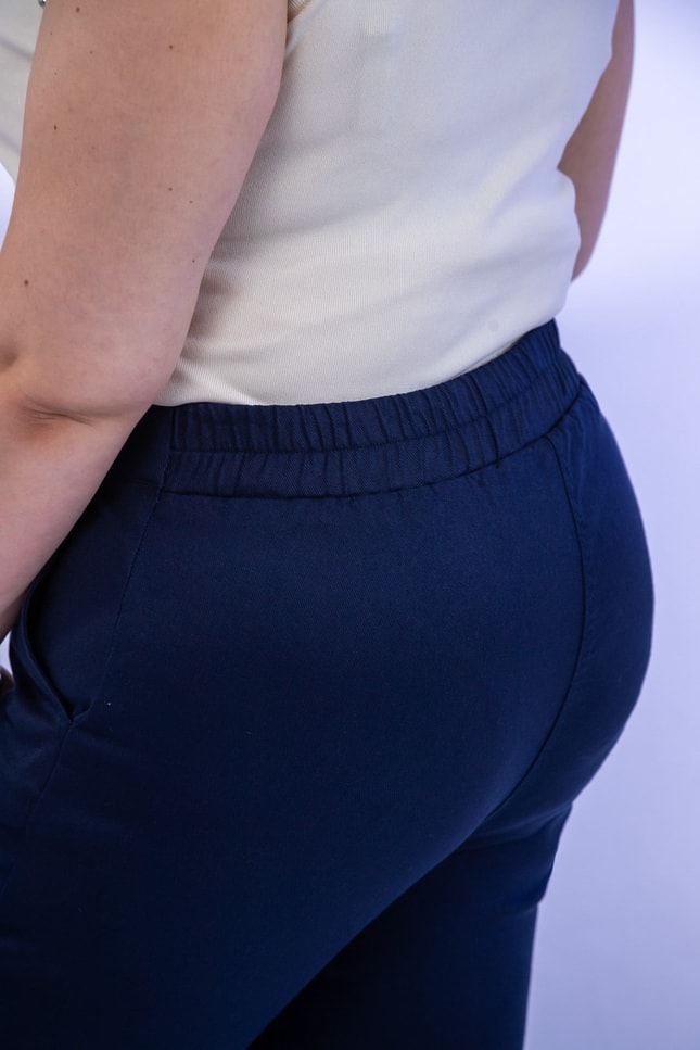 Büyük Beden 3331001 Paça Detaylı Pantolon  Lacivert