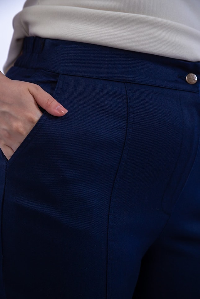 Büyük Beden 3331001 Paça Detaylı Pantolon  Lacivert