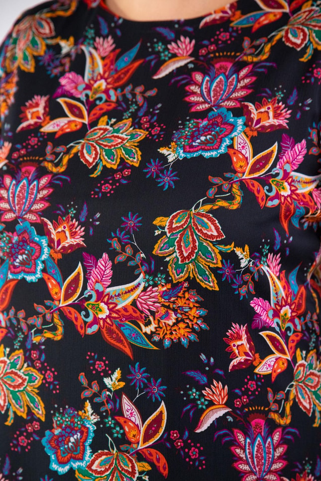 Büyük Beden 333557 Çiçek Desenli Bluz Etnikçiçek