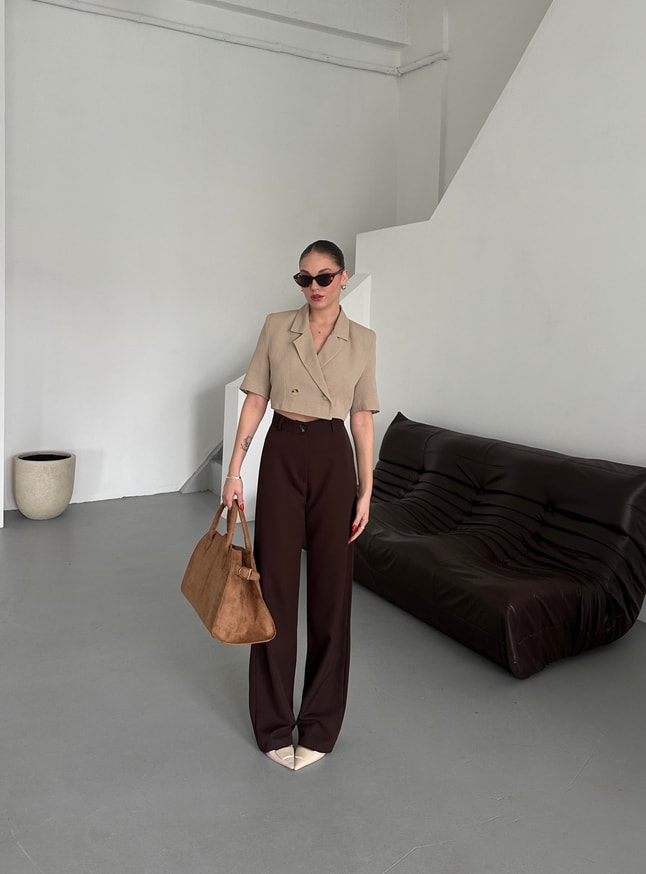 Acı Kahve Straight Fit Pantolon