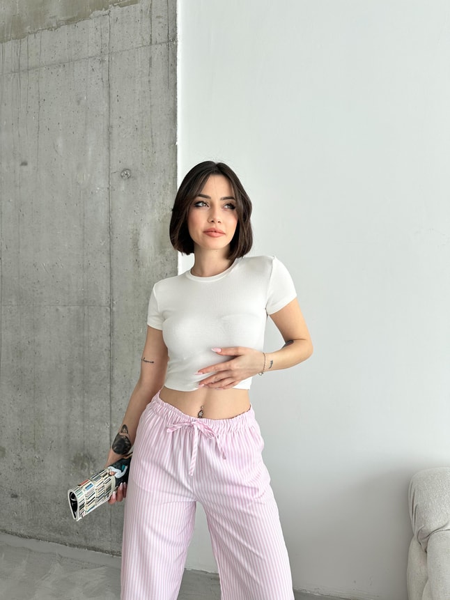 Çizgili Pijama Pantolon