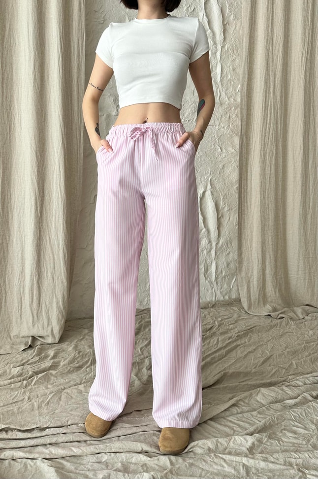 Çizgili Pijama Pantolon