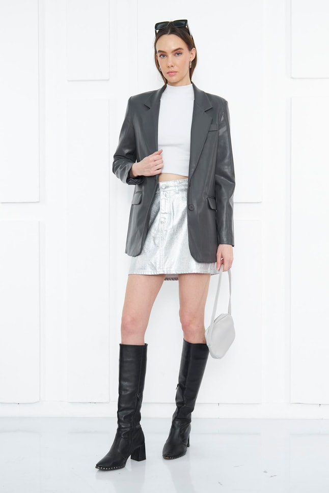 Deri Blazer Ceket