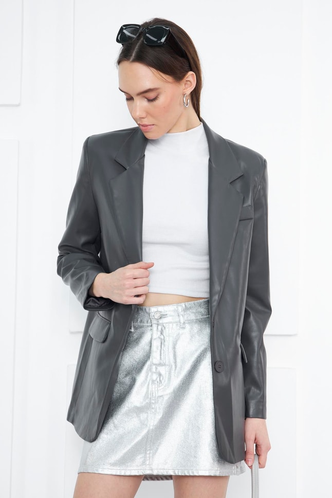 Deri Blazer Ceket